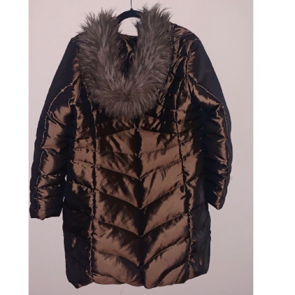 1 Madison Brown Puffer Coat - Picture 2 of 3
